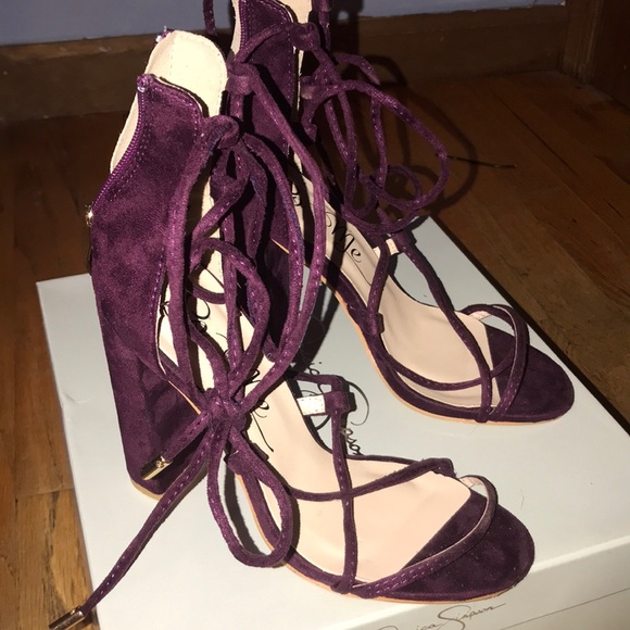 Fashion Nova Shoes - lace up maroon heels